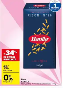 Carrefour Market Pâtes BARILLA offre