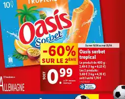 Lidl Oasis sorbet tropical offre