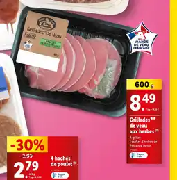 Lidl Grillades de veau aux herbes (2) offre