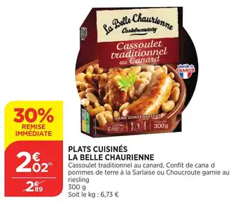 Bi1 Plats cuisinés la belle chaurienne offre