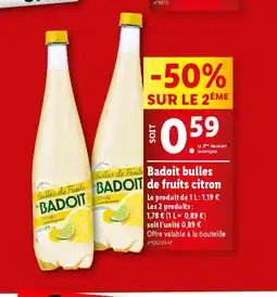 Lidl Badoit bulles de fruits citron offre