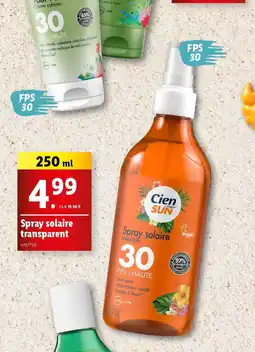Lidl Spray solaire transparent offre