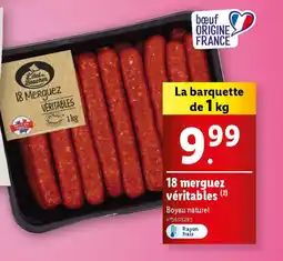 Lidl 18 merguez véritables offre