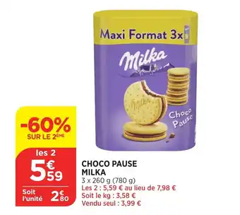 Bi1 Choco pause milka offre