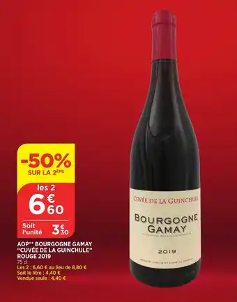 AOP bourgogne gamay "cuvée de la guinchule" rouge 2019