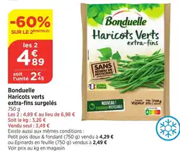 Bi1 Bonduelle Haricots Verts extra-fins surgelés offre
