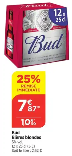 Bi1 Bud Bières blondes offre