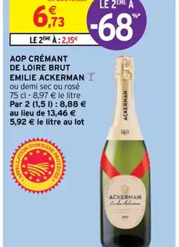 Intermarché Hyper AOP CRÉMANT DE LOIRE BRUT EMILIE ACKERMAN offre