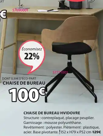 JYSK Chaise de Bureau Hvidovre offre