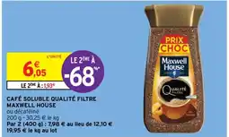 Intermarché Contact CAFÉ SOLUBLE QUALITÉ FILTRE MAXWELL HOUSE offre