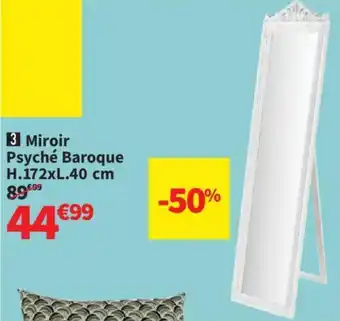 Conforama Miroir Psyché Baroque H.172xL.40 cm offre