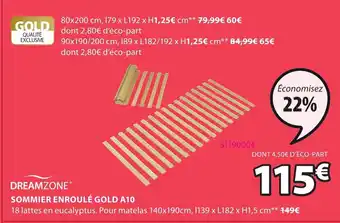 JYSK Sommier Enroulé Gold A10 offre