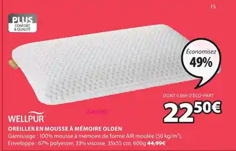 JYSK Oreiller En Mousse à Mémoire Olden offre
