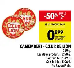 Supeco CŒUR DE LION CAMEMBERT offre