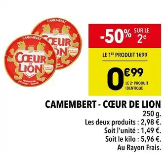 Supeco CŒUR DE LION CAMEMBERT offre