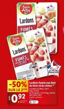 Lidl Saint alby - lardons fumés aux bois de hêtre & de chêne offre