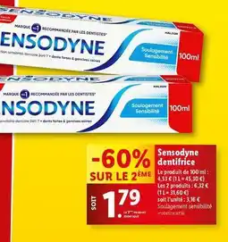 Lidl Sensodyne - dentifrice offre