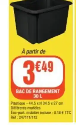 La Foir'Fouille BAC DE RANGEMENT offre