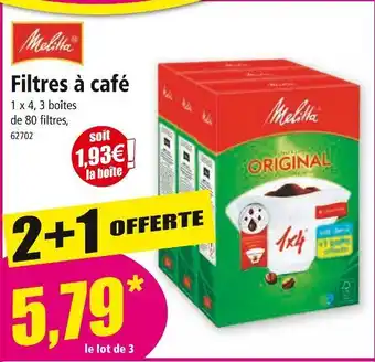 Norma MELITTA Filtres à café offre