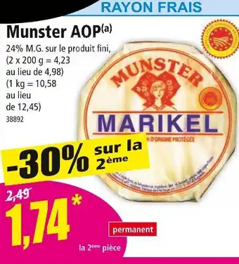 Norma MARIKEL Munster AOP offre