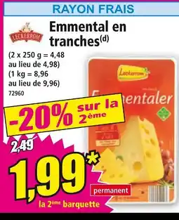 Norma LECKERROM Emmental en tranches offre