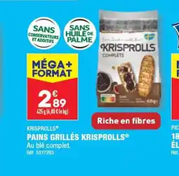 ALDI PAINS GRILLÉS KRISPROLLS offre