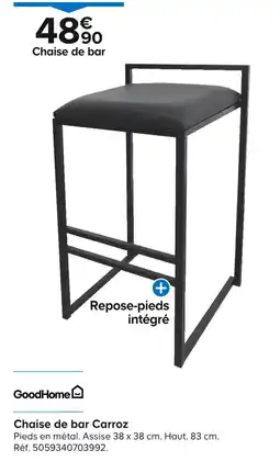 Castorama GoodHome Chaise de bar Carroz offre
