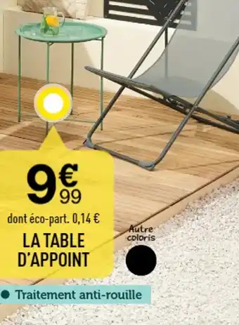 Centrakor LA TABLE D'APPOINT offre