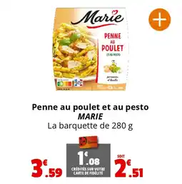 Coccinelle Supermarché Penne au poulet et au pesto MARIE offre