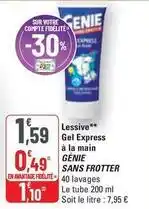 G20 Gènie sans frotter - lessive gel express à la main offre