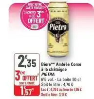 G20 Pietra - bière ambrée corse à la châtaigne offre