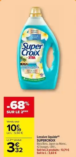 Carrefour Super croix - lessive liquide offre