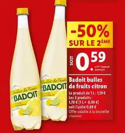 Lidl Badoit - bulles de fruits citron offre