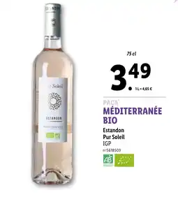 Lidl MÉDITERRANÉE BIO Estandon Pur Soleil IGP offre