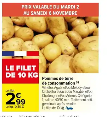 Carrefour Pommes De Terre De Consommation offre