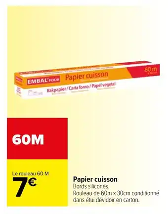 Carrefour Papier Cuisson offre