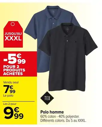 Carrefour Polo Homme offre