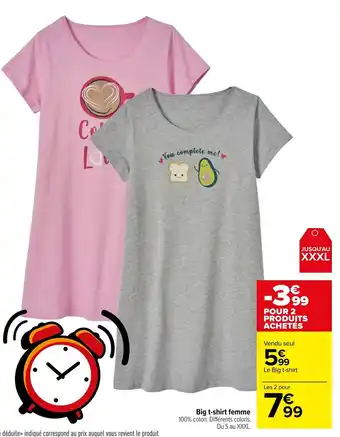 Carrefour Big T-shirt Femme offre