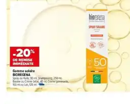 Carrefour maPara parapharmacie Gamme solaire BIOREGENA offre