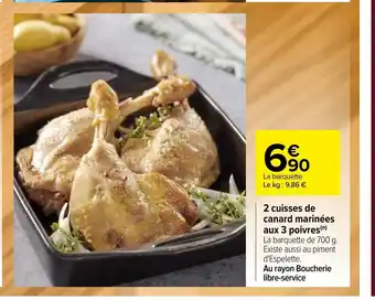 Carrefour 2 Cuisses De Canard Marinées Aux 3 Poivres offre