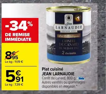 Carrefour Plat Cuisiné Jean Larnaudie offre