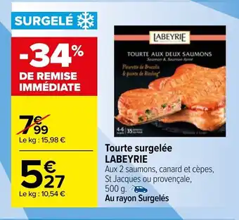 Carrefour Tourte Surgelée Labeyrie offre