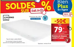 Lidl Matelas en mousse confort 7 zones offre