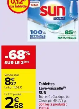 Carrefour Market Tablettes Lave-vaisselle(d) SUN offre