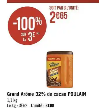 Géant Casino Poulain grand arôme 32% de cacao offre