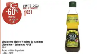 Puget vinaigrette légère vinaigre balsamique ciboulette - echalotes