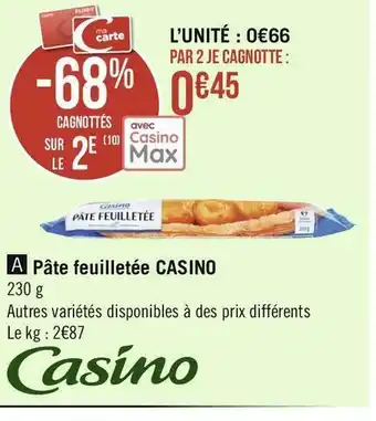 Géant Casino Casino pâte feuilletée offre