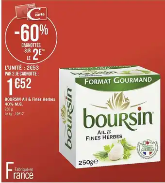 Géant Casino Boursin boursin ail & fines herbes 40% m.g. offre