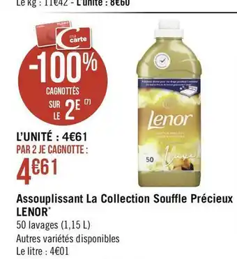 Géant Casino Lenor assouplissant la collection souffle précieux* offre