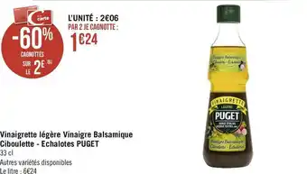 Puget vinaigrette légère vinaigre balsamique ciboulette - echalotes